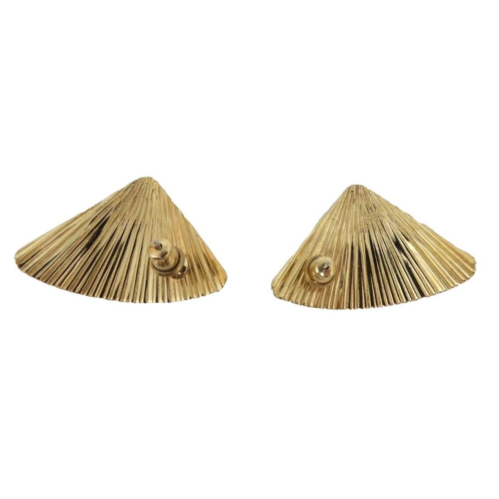 5 Pairs Goldtone Vintage Fashion Earrings Hoops Kite Triangle Shell Pierced - Picture 6 of 16